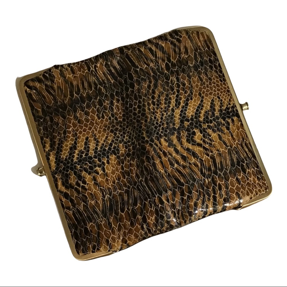 VINTAGE HOBO Double Frame Clutch/Wallet Snake Leather Size 8.5”x 4.5” - Picture 8 of 9